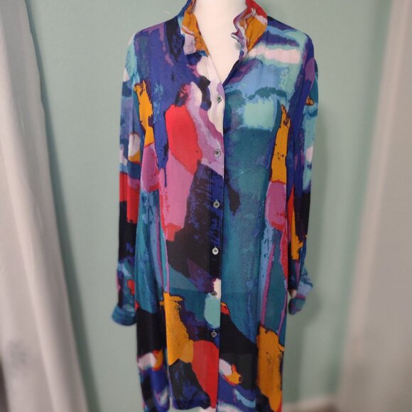 John Mark Elegant Color blocked Tunic Size L - Picture 1 of 7